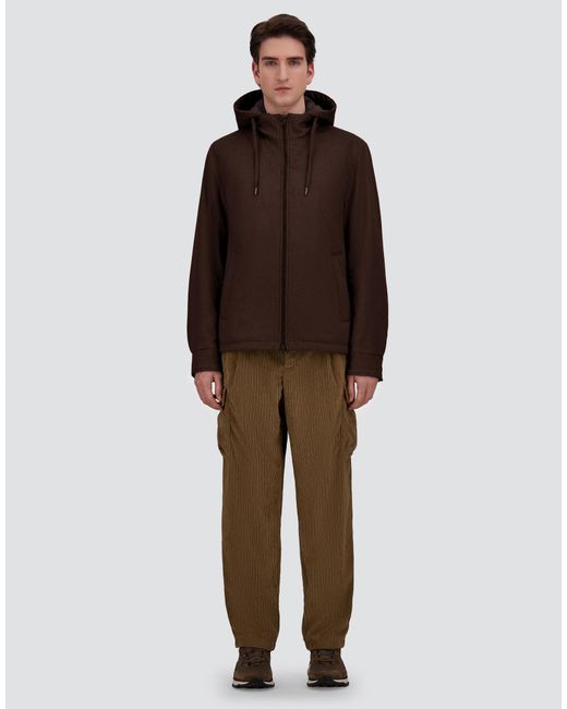 Herno Brown Cashmere Cloth, Mohair And Suede-Effect Jacket for men