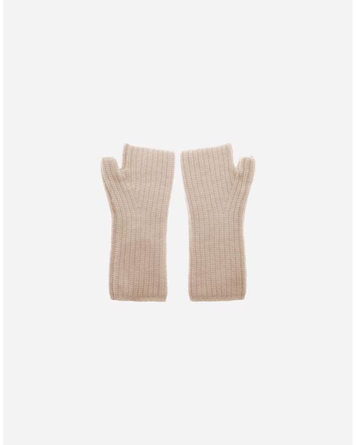 Herno White Guantes De Cob Stitch Carded Wool