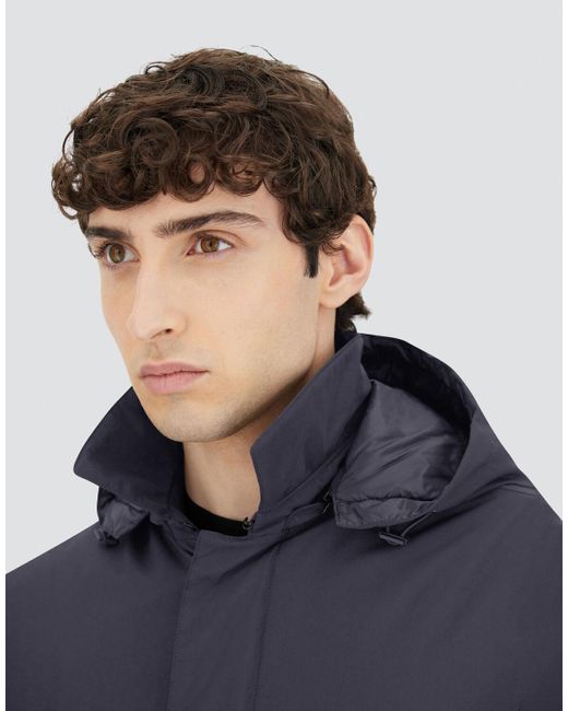 PARKA LUNGO IN 2 LAYER WINDSTOPPER di Herno in Blue da Uomo