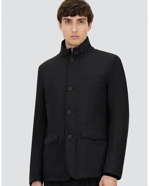 Herno Blue Blazer With Bib for men