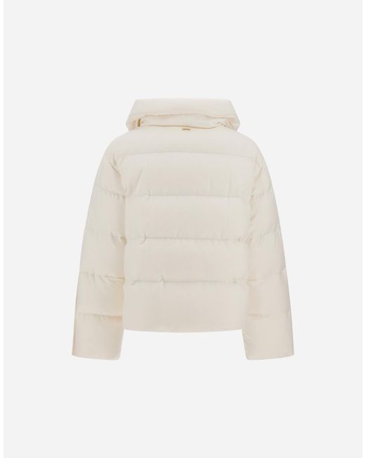Herno White Cashmere And Silk Cape