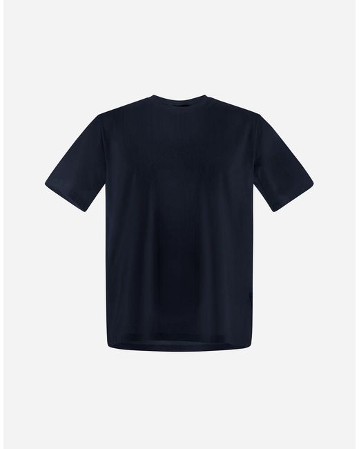 Herno Blue T-shirt In Superfine Cotton Stretch for men
