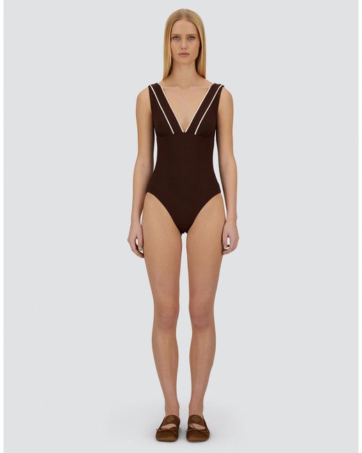 Herno Brown Resort Comfort Lycra Swimsuit