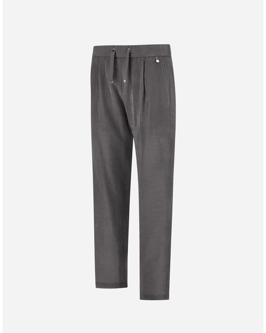 Herno Gray Resort Trousers In Bright Corduroy