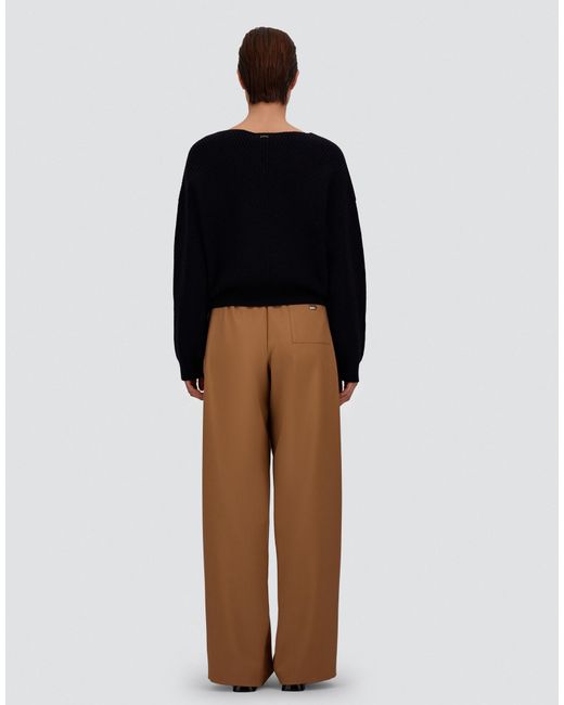 Herno Blue Wool Sweater With Raised Knit