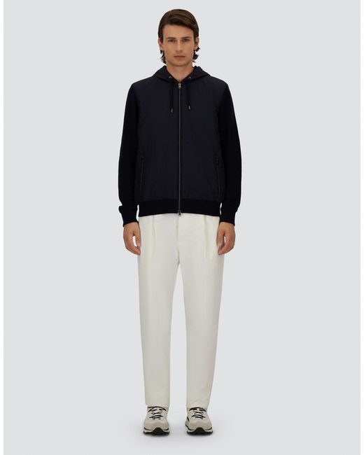Herno Blue Pique' Knit And Nylon Jacket for men