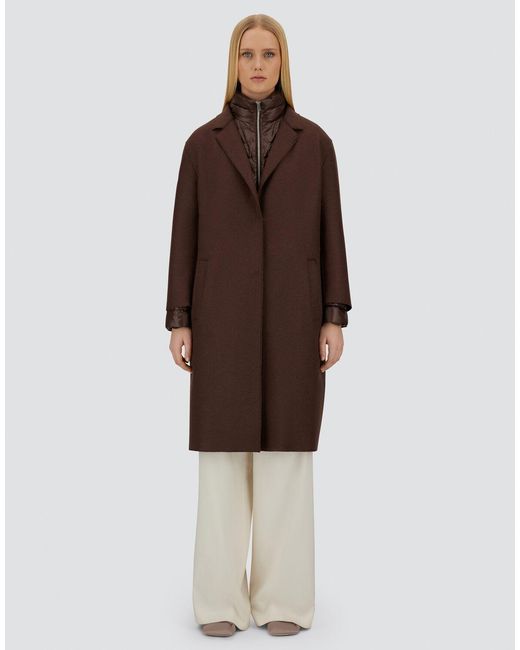 Herno Brown Resort Felted Wool And Nylon Ultralight Coat