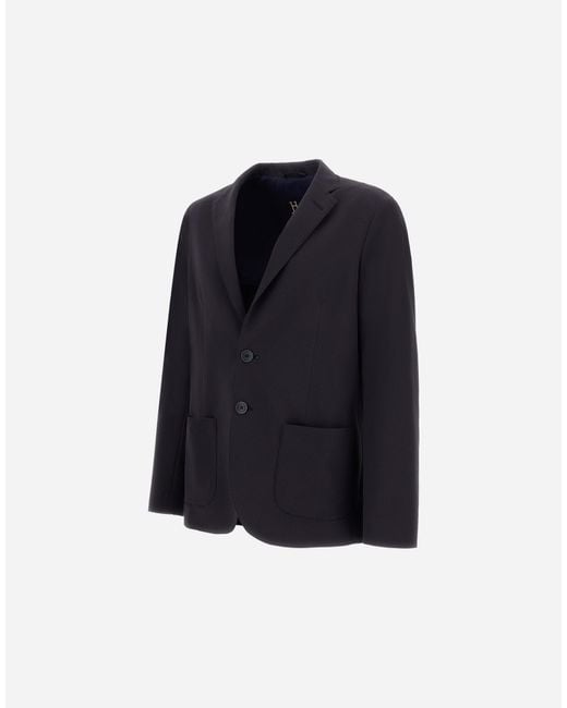 Herno Blue Seer-Crease Blazer for men