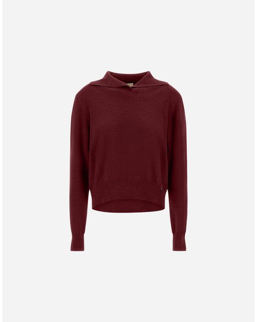Herno Red Stocking Stitch Wool Jumper