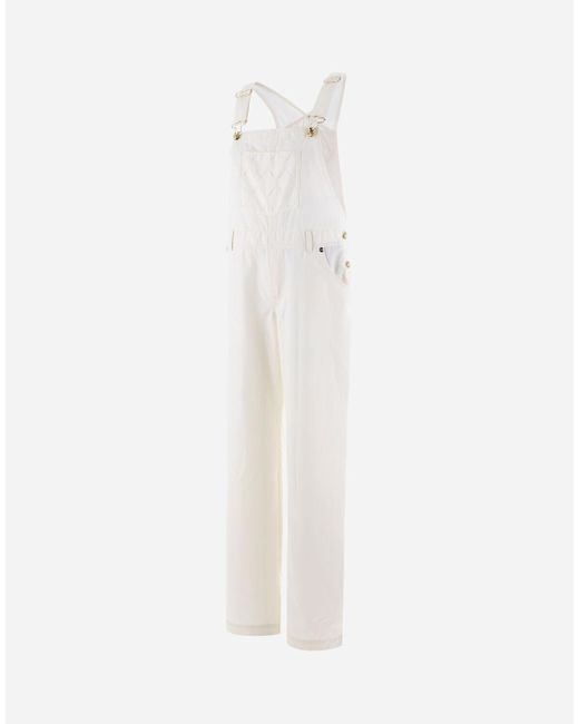 Herno White Embroidered Delon Dungarees
