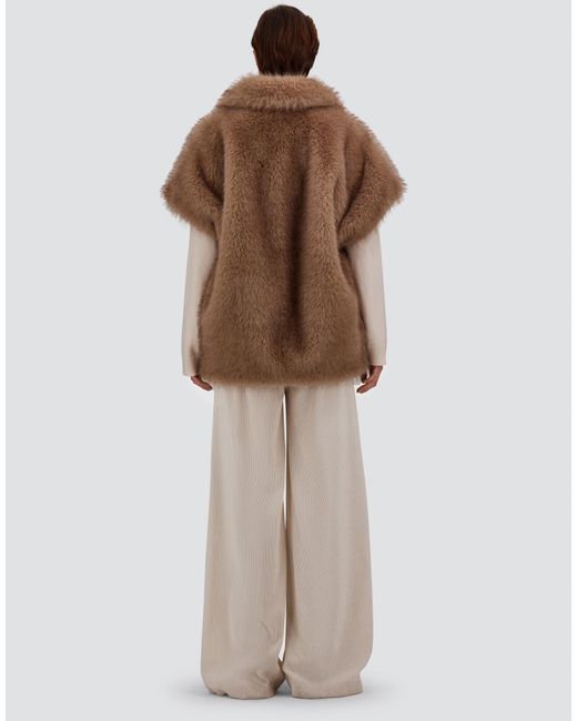 Herno Brown Long-Pile Fur-Touch Vest
