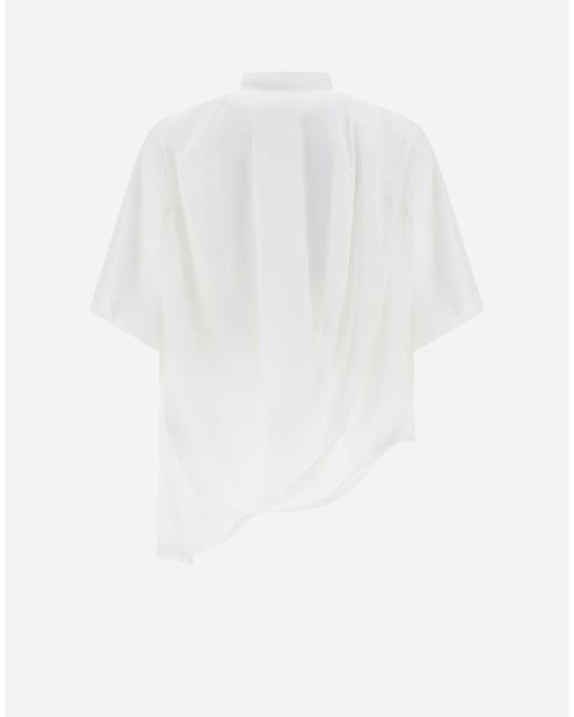 Herno White Globe Shirt In Eco Cotton Feel