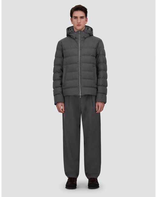 Herno Gray Flannel Jacket With Water-Repellent Coating for men