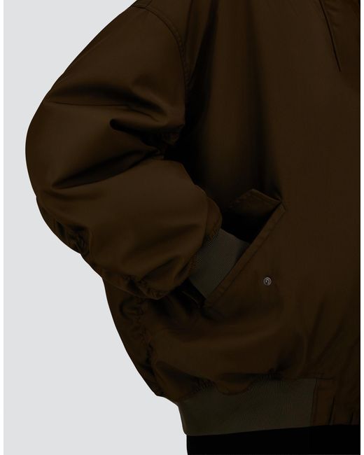 Herno Brown Nylon Gabardine Bomber Jacket