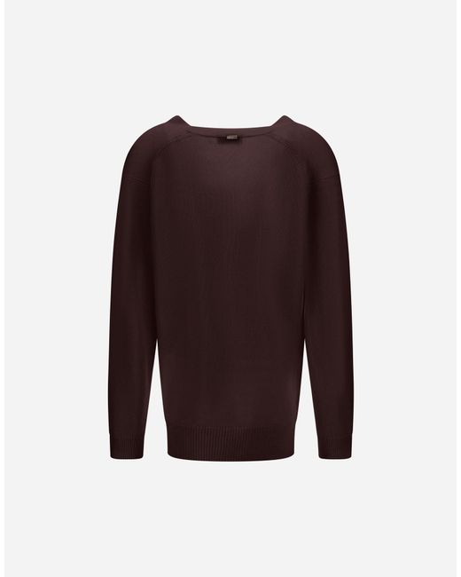 Herno Purple Cashmere Stocking-Stitch Jumper