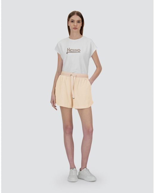 Herno Natural Sponge Effect Sweater Shorts