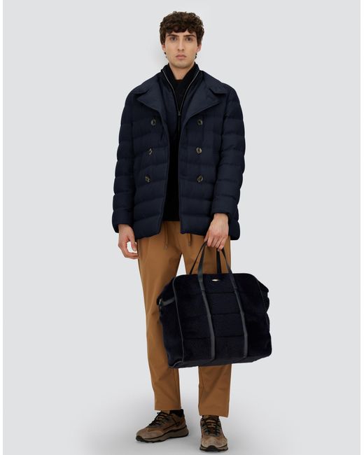 Herno Blue Pea Coat for men