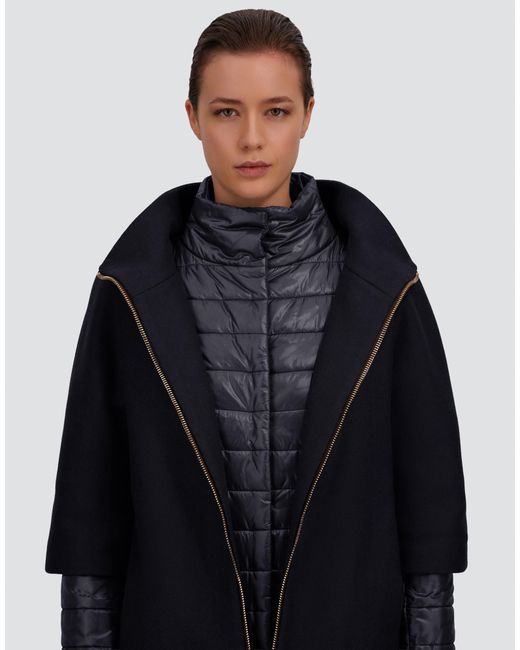 Herno Blue Ecowool And Nylon Ultralight Coat