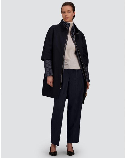 Herno Blue Ecowool And Nylon Ultralight Coat