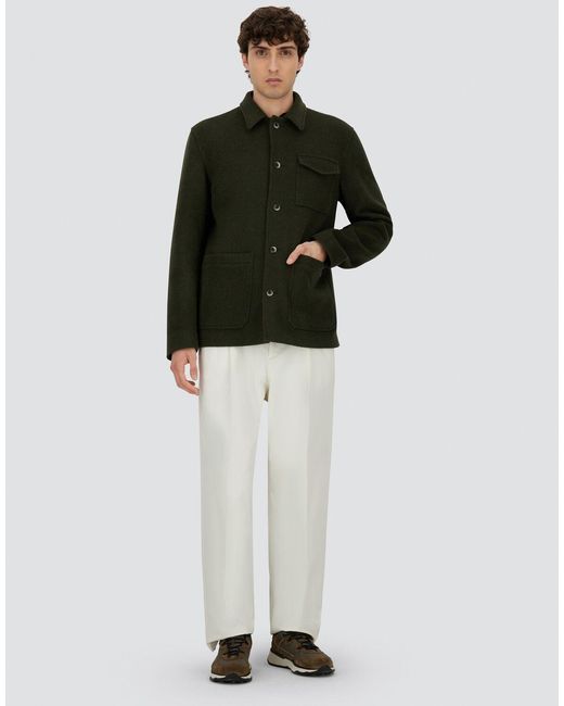 Herno Green Soft Recycled Wool Field Jacket for men