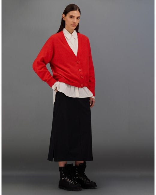 Herno Red Laminar Cardigan