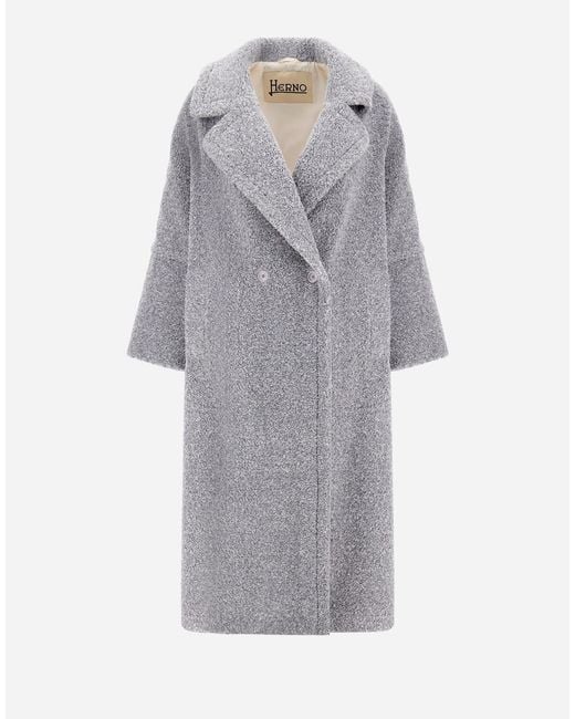 Herno Gray Double-Breasted Coats