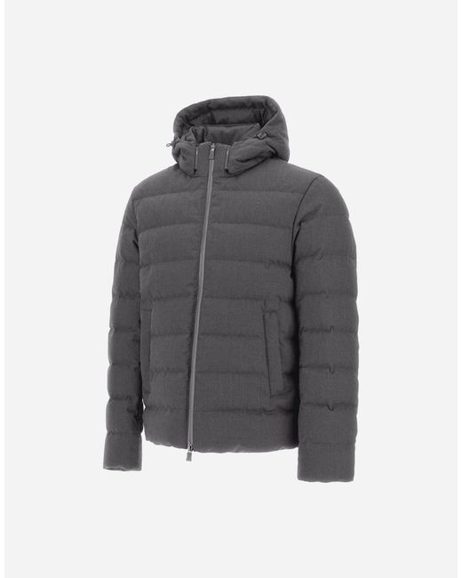 Herno Gray Flannel Jacket With Water-Repellent Coating for men