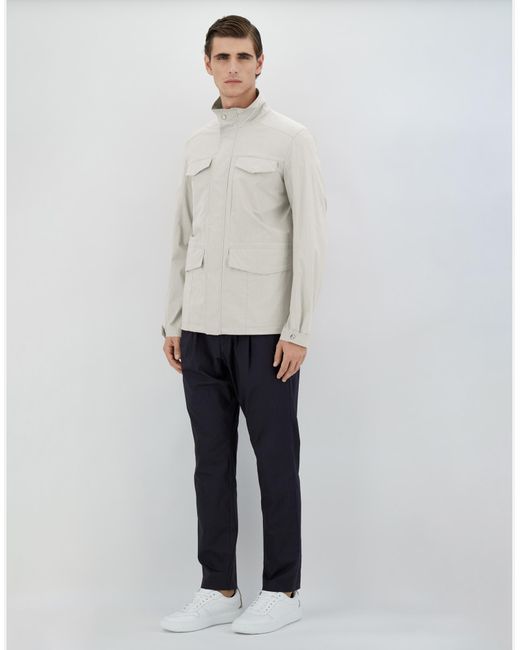 Herno White Field Jacket In Light Cotton Stretch for men