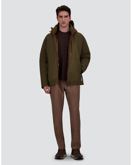 Herno Green Matte Twill And Gloss-Effect Nylon Jacket for men