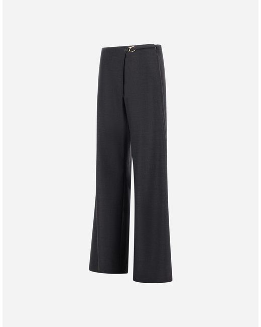 Herno Blue Wool Gabardine Trousers