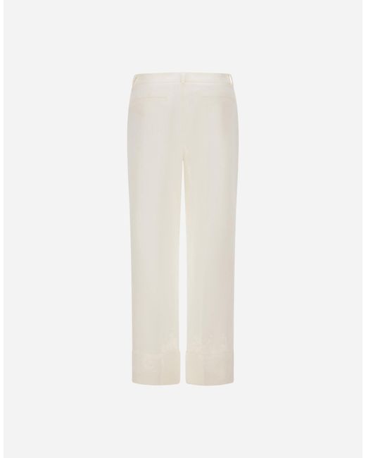 Herno White Cigarette Trousers