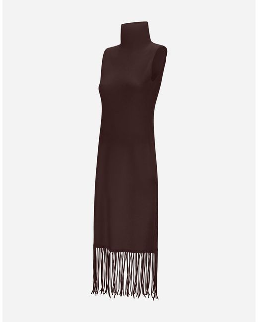 Herno Purple Wool And Cashmere Stocking-Stitch Dress