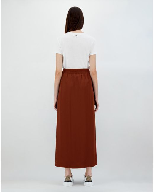 Herno Brown Casual Satin Skirt