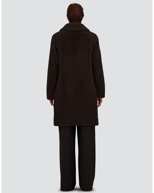 Herno Black Alpaca Jacket With Fringing