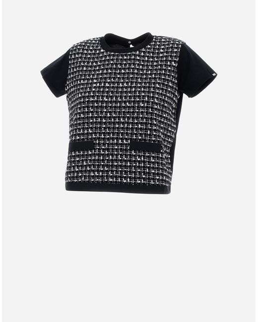 Herno Black Camiseta De Chic Cotton Jersey Y Trend Tweed