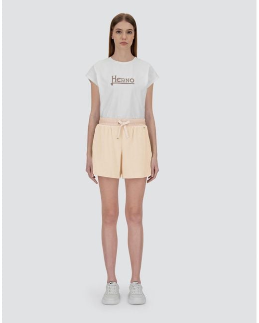 Herno Natural Sponge Effect Sweater Shorts