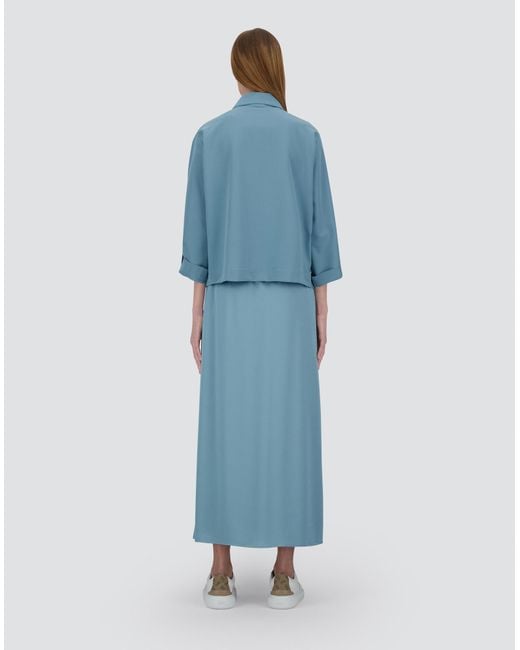 Herno Blue Chaqueta Camisera De Viscose Effect
