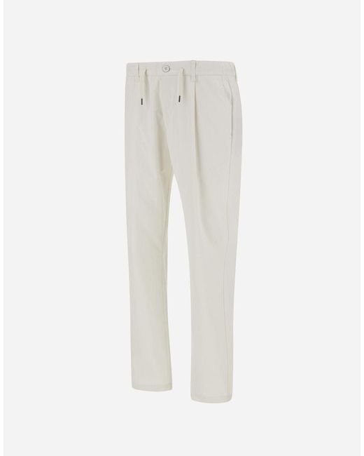 Herno White Pantalones De Cotton Feel for men