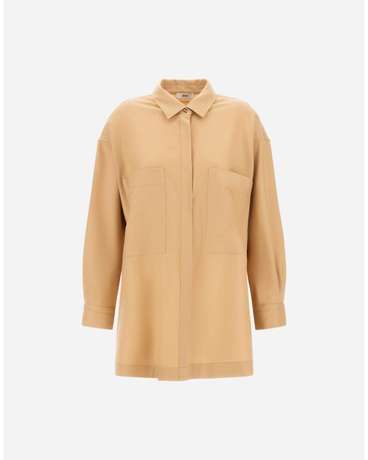 Herno Natural Wool Flannel Shirt