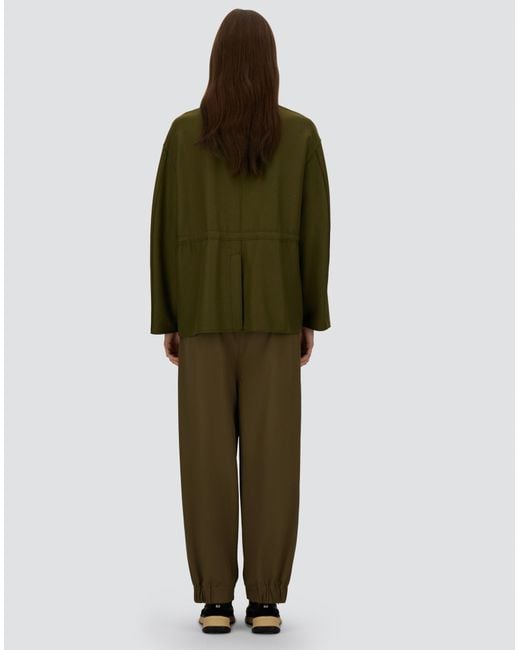 Herno Green Pure Wool Cloth Field Jacket