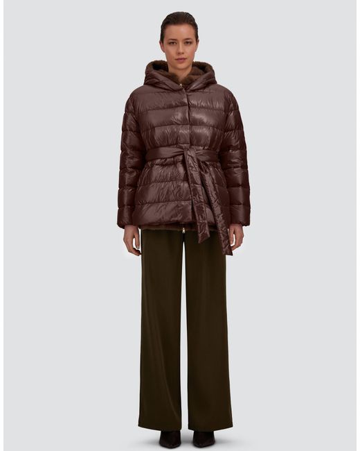 Herno Brown Nylon Ultralight And Melange Mink-Effect Jacket