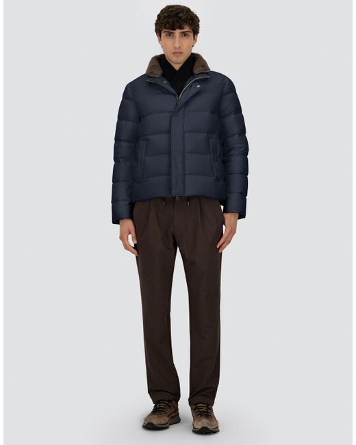 Herno Blue Bomber Jacket for men