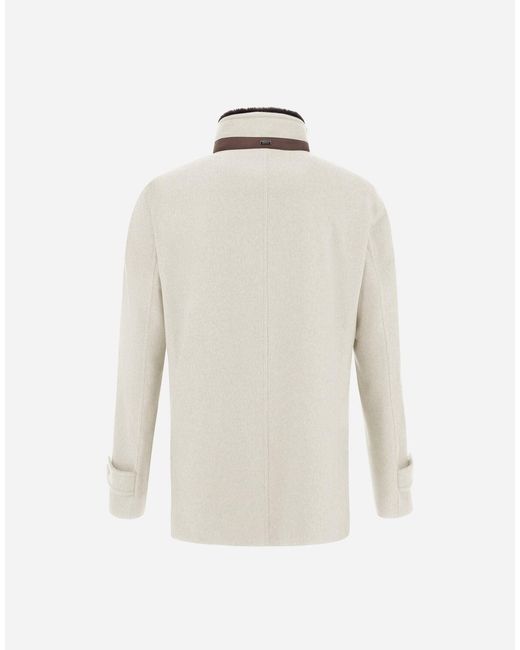 Herno White Abrigo Tres Cuartos De Pure Cashmere for men