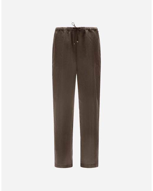 Herno Brown Resort New Linen Trousers