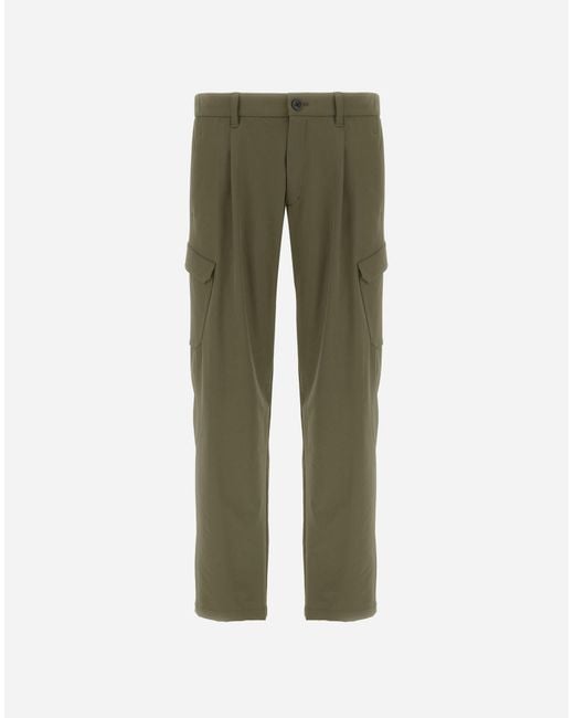 Herno Green Light Comfort Stretch Woven Cargo Trousers for men