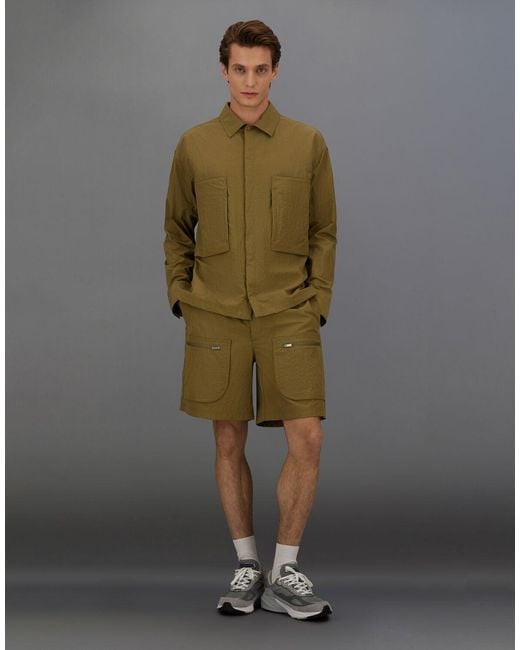 Herno Green Laminar Shacket