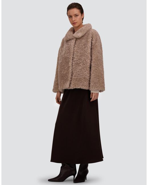 Herno Brown Curly-Effect Fur-Touch Short Jacket