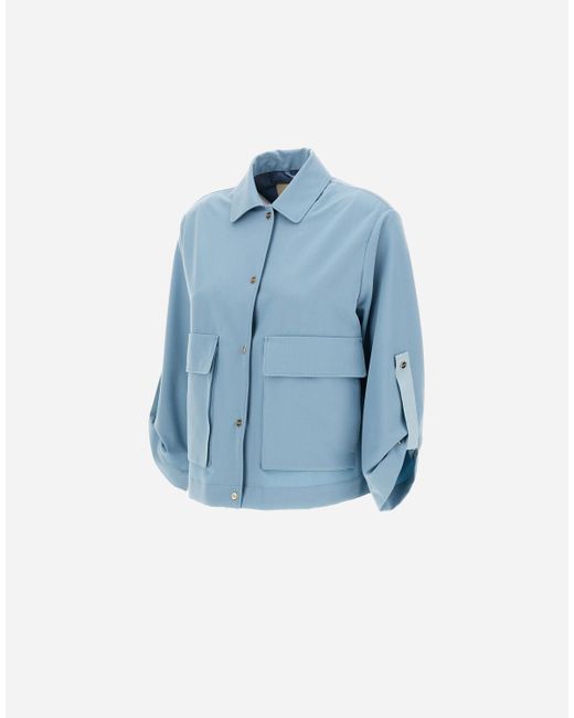 SHACKET IN VISCOSE EFFECT di Herno in Blue