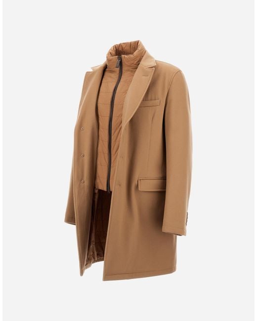 Herno Natural Wool Beaver Coat for men