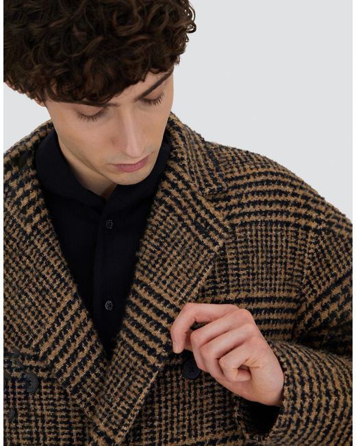 Herno Brown Prince Of Wales Coat for men